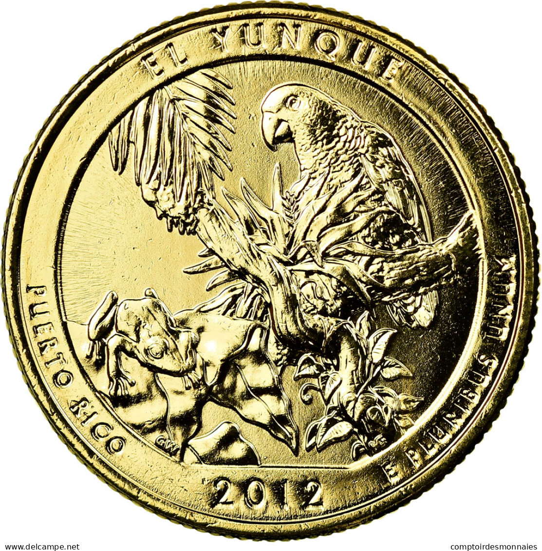 Monnaie, États-Unis, El Yunque, Quarter, 2012, U.S. Mint, SUP, Métal Doré - 2010-...: National Parks