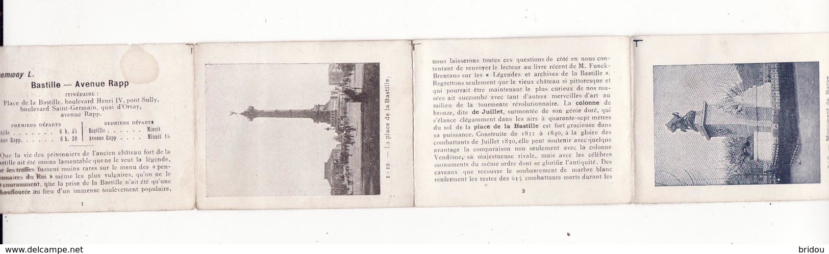 dépliant ancien   Nouveaux itinéraires illustrés    LIGNE DE TRAMWAY   Bastille - avenue Rapp