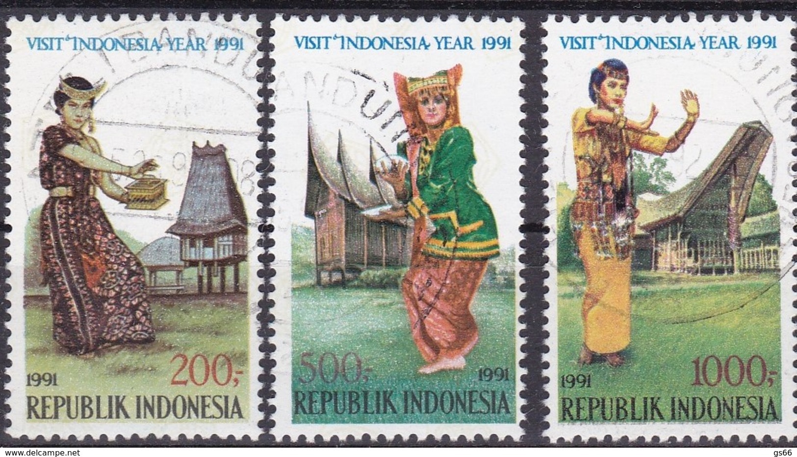 Indonesien, 1991, 1372/75, Nationales Tourismusjahr. Gestempelt, Used - Indonesien