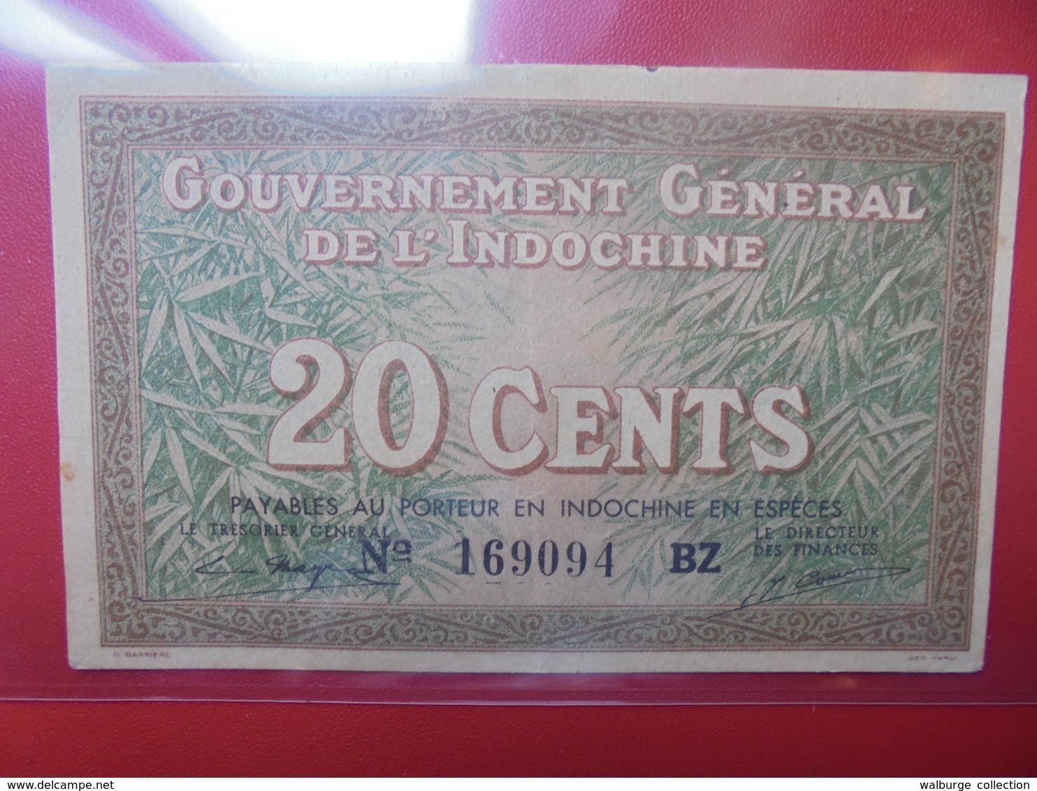 INDOCHINE-FRANCAISE 20 CENTS 1939 CIRCULER (B.2) - Indochine