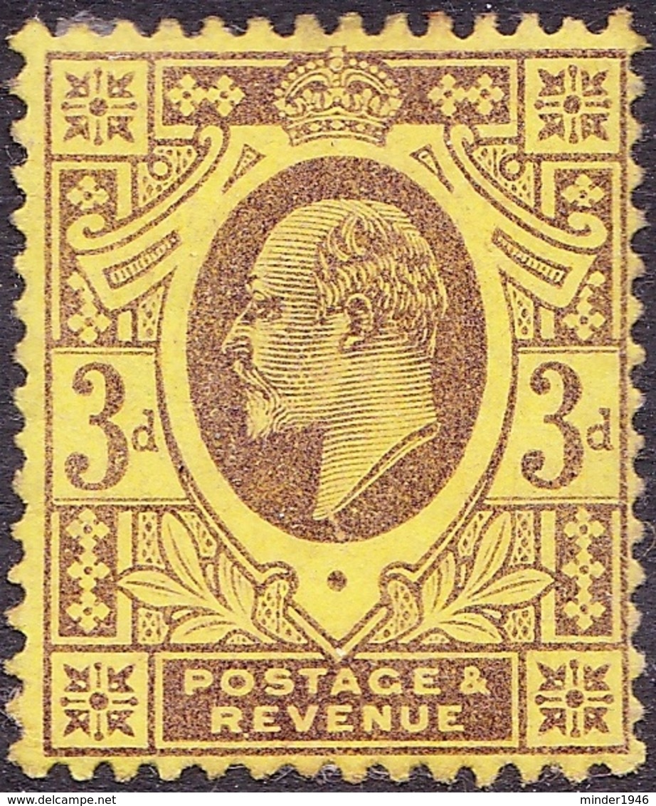 GREAT BRITAIN 1902 KEVII 3d Pale Purple/Lemon SG233b MH - Nuevos