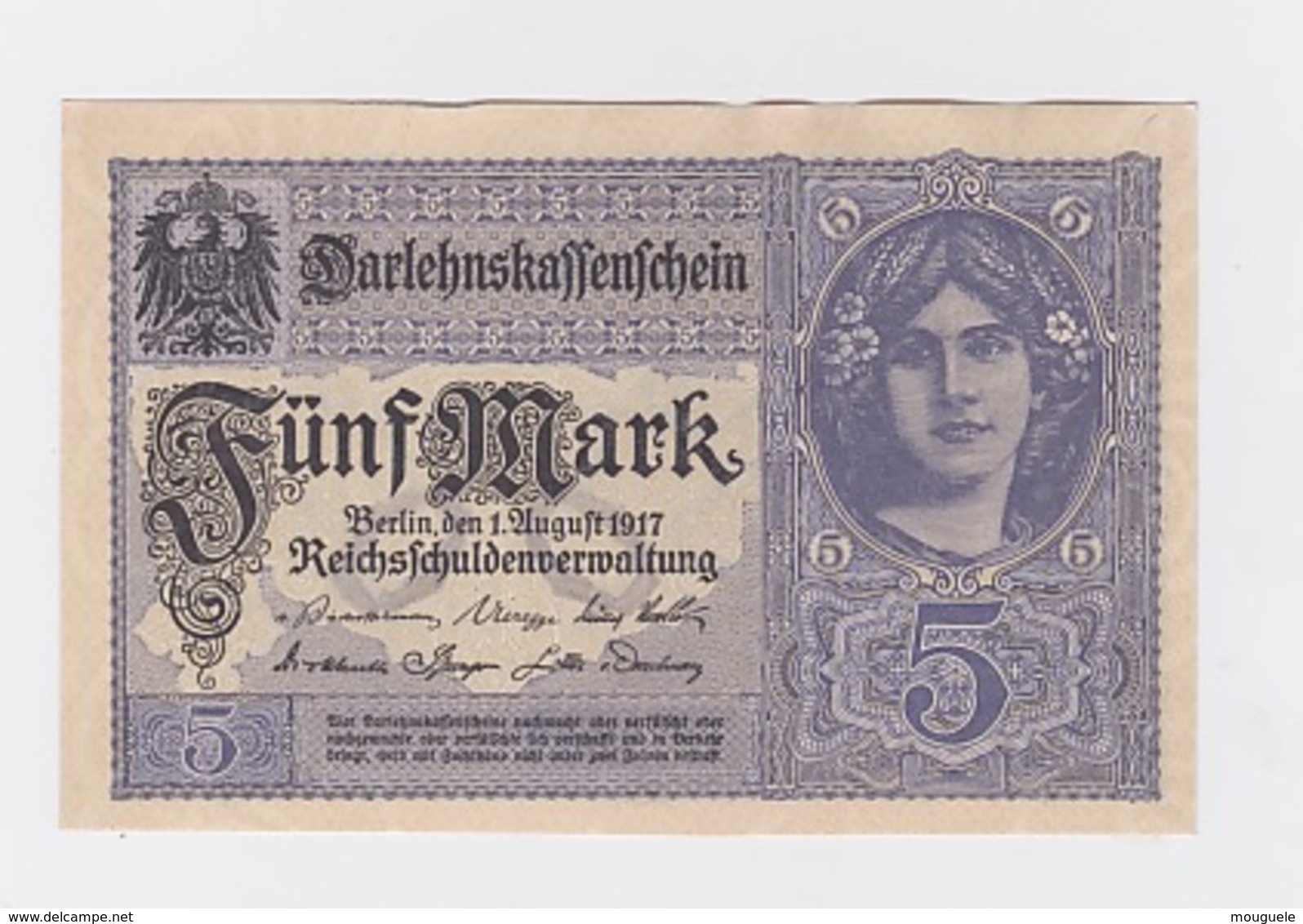 Billet De 5 Mark  Du 1-8-1917 Pick  56 Neuf - Other & Unclassified