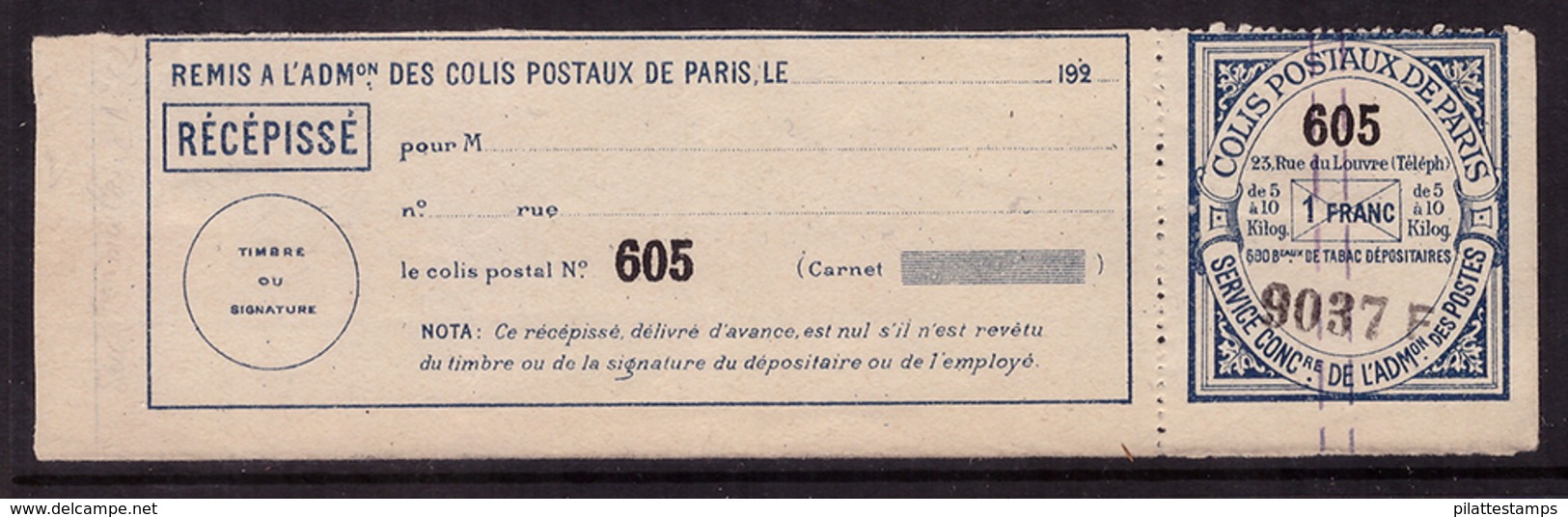 -France Colis Postaux Paris Pour Paris  70a** - Other & Unclassified