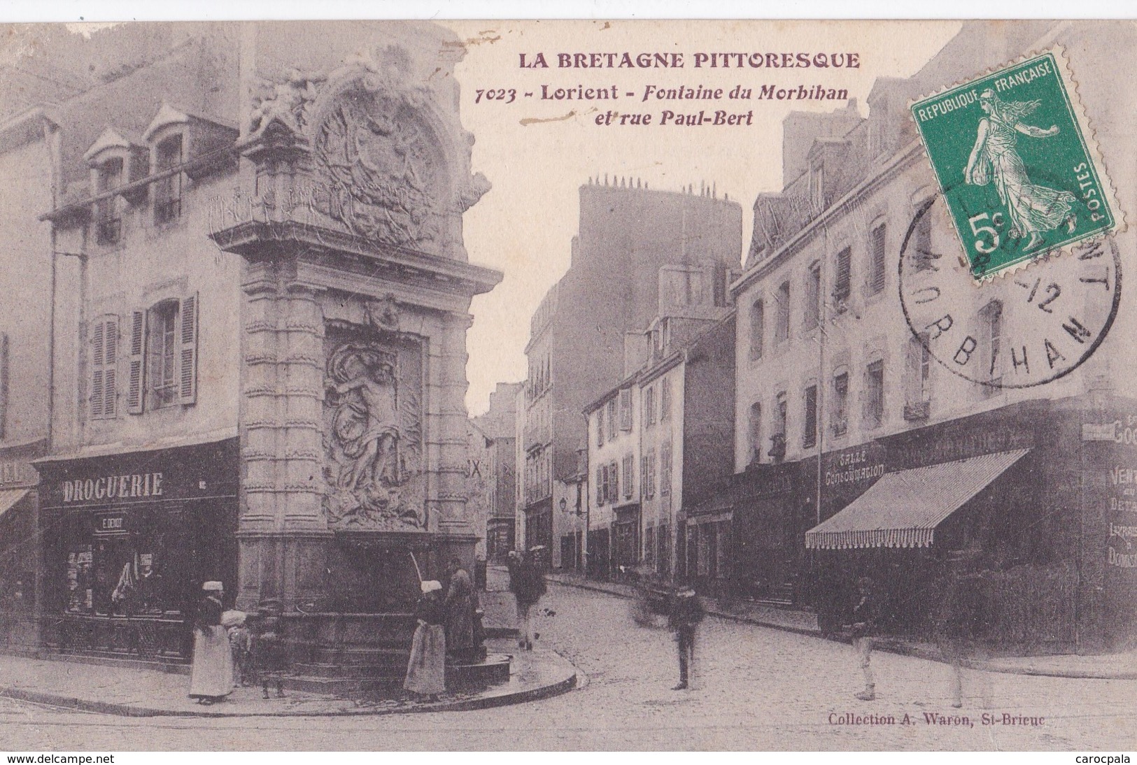 Carte 1910 LORIENT / FONTAINE DU MORBIHAN ET RUE PAUL BERT - Lorient