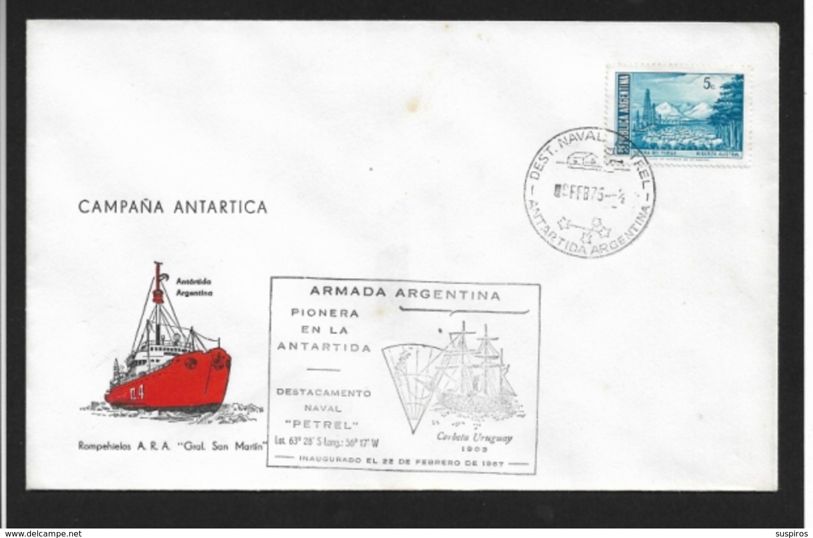 ARGENTINA   1975 LETTER TRAVELLED FROM ARGENTINIAN ANTARTIC - Used Stamps