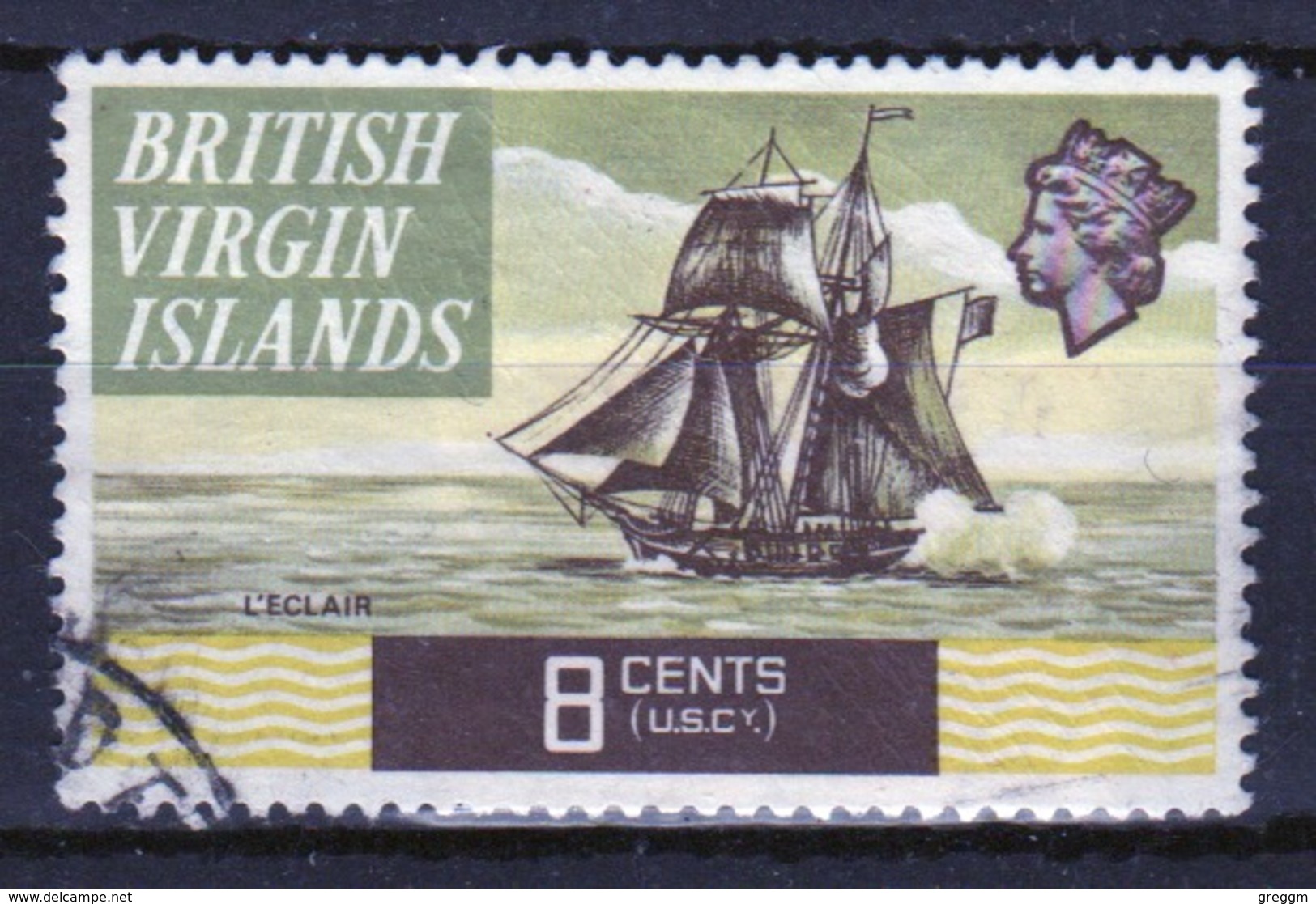 British Virgin Islands 1970 Queen Elizabeth Single 8 Cent  Stamp From The Definitive Set. - British Virgin Islands