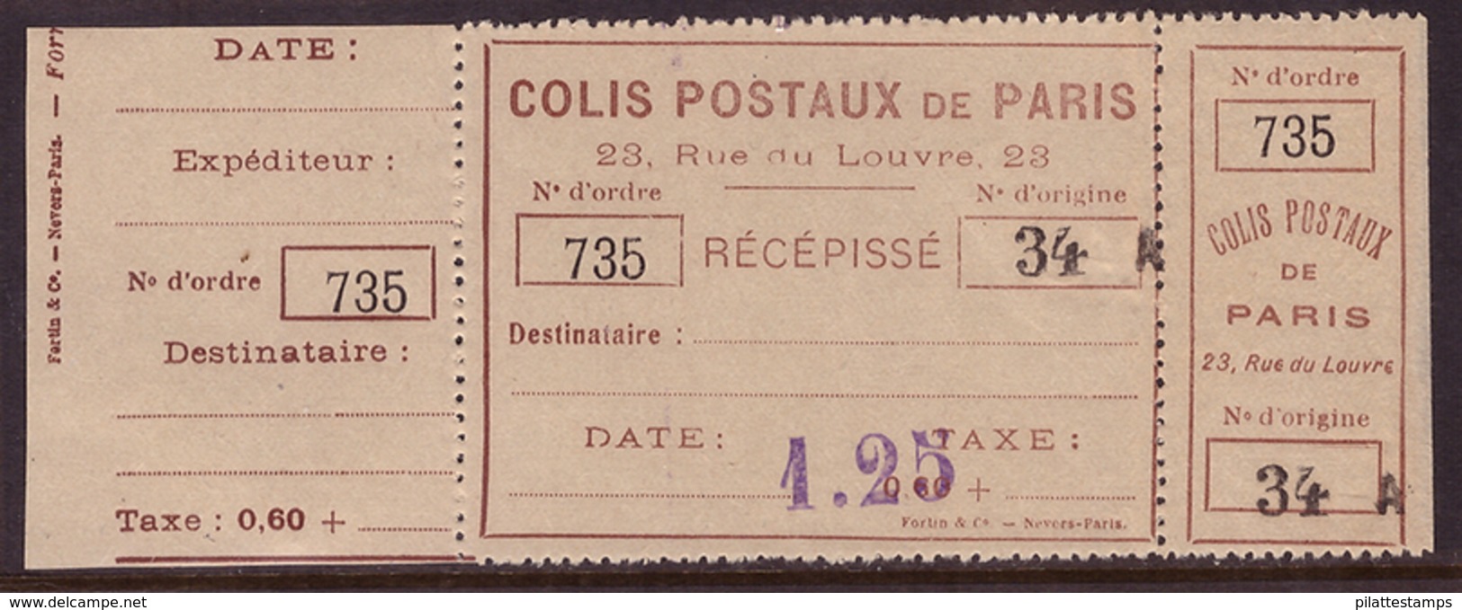 -France Colis Postaux Paris Pour Paris 107** - Autres & Non Classés