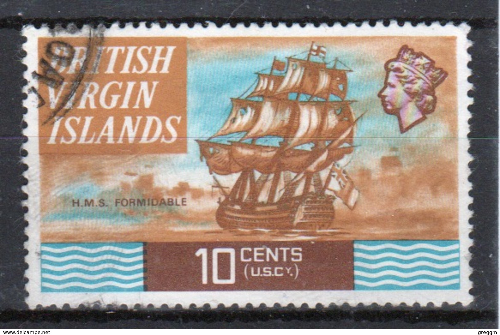 British Virgin Islands 1970 Queen Elizabeth Single 10 Cent  Stamp From The Definitive Set. - British Virgin Islands