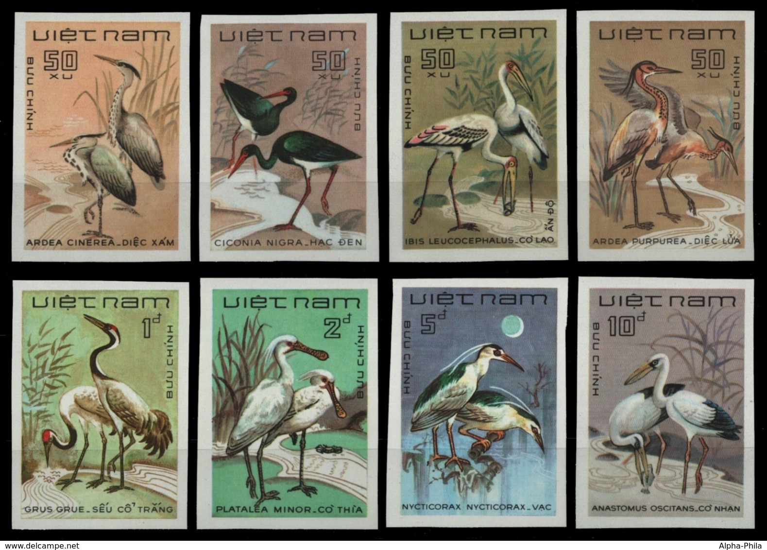 Vietnam 1983 - Mi-Nr. 1390-1397 U (*) - Ohne Gummi Verausgabt - Vögel / Birds - Viêt-Nam