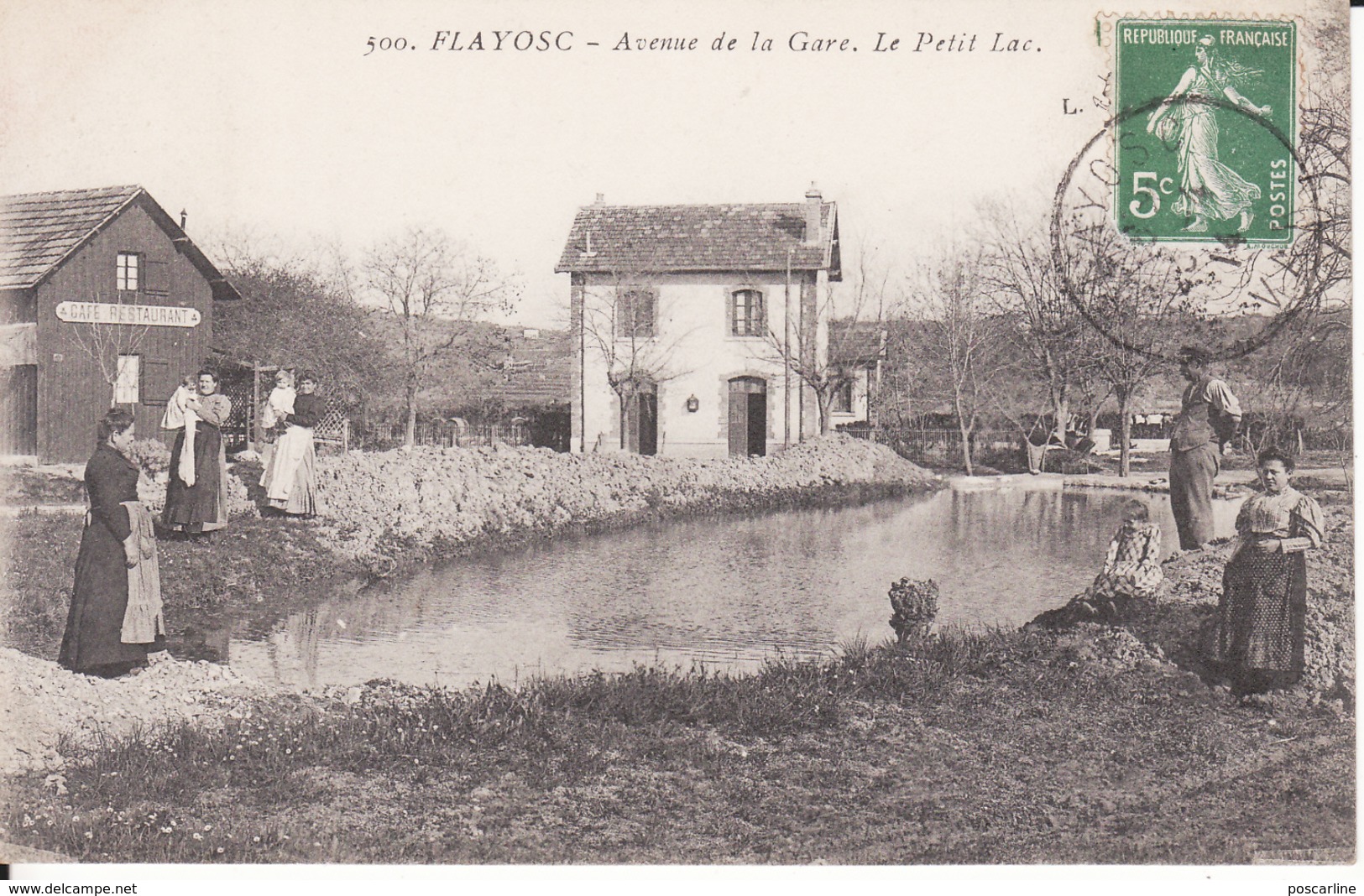 83 FLAYOSC,Avenue De La Gare, Café Restaurant, Animée , 1914,  2 Scans - Autres & Non Classés