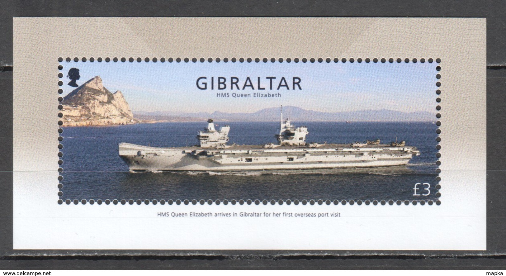 CC654 2018 GIBRALTAR MILITARY NAVY TRANSPORT SHIPS HMS QUEEN ELIZABETH BL131 1BL MNH - Barche