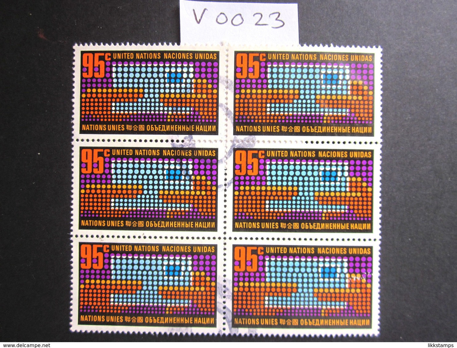 1971 A FINE USED BLOCK OF 6 "SG 224" PICTORIAL UNITED NATIONS USED STAMPS ( V0023 ) #00351 - Verzamelingen & Reeksen