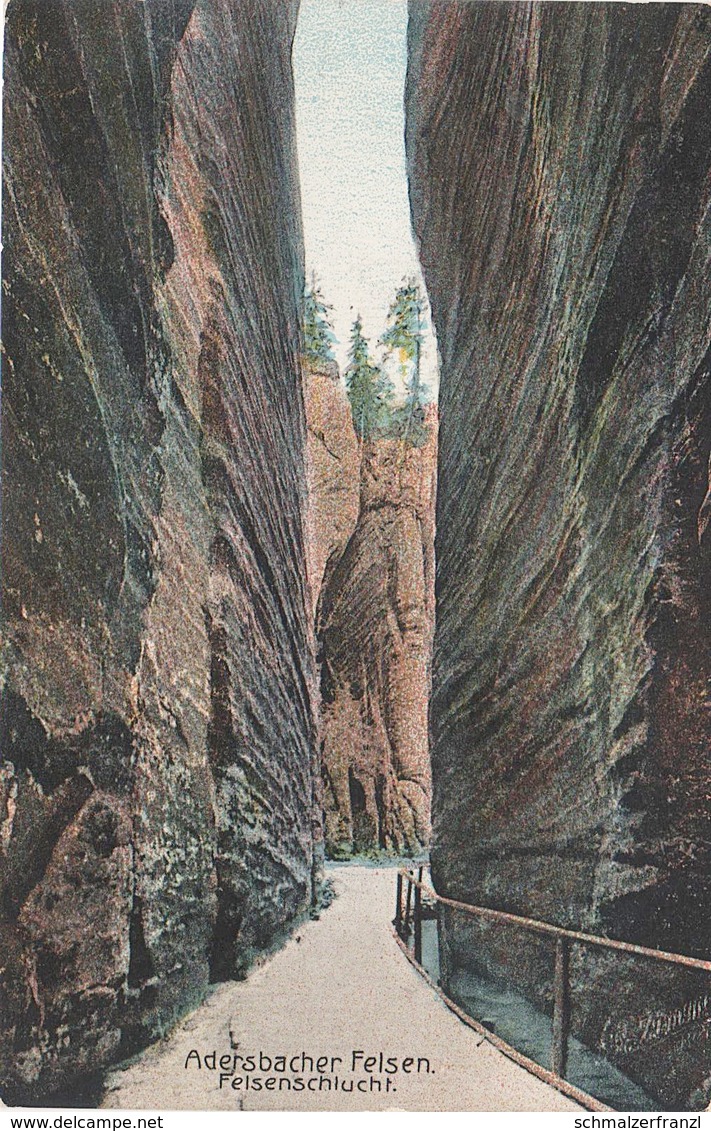 AK Adersbacher Felsen Skaly Felsenschlucht Adersbach Adrspach Wekelsdorf Weckelsdorf Teplice Qualisch Trautenau Trutnov - Sudeten