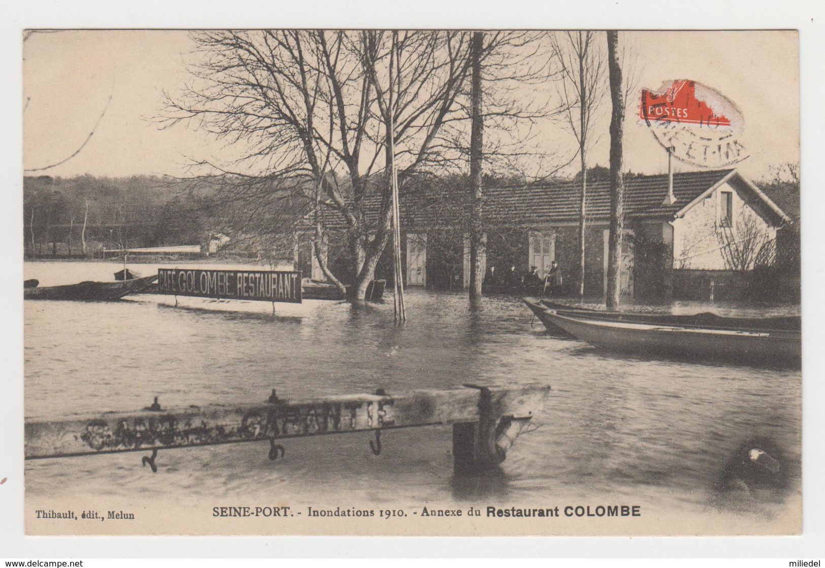 BO318 - SEINE PORT - Inondations 1910 - Annexe Du Restaurant COLOMBE - Barque - Other & Unclassified