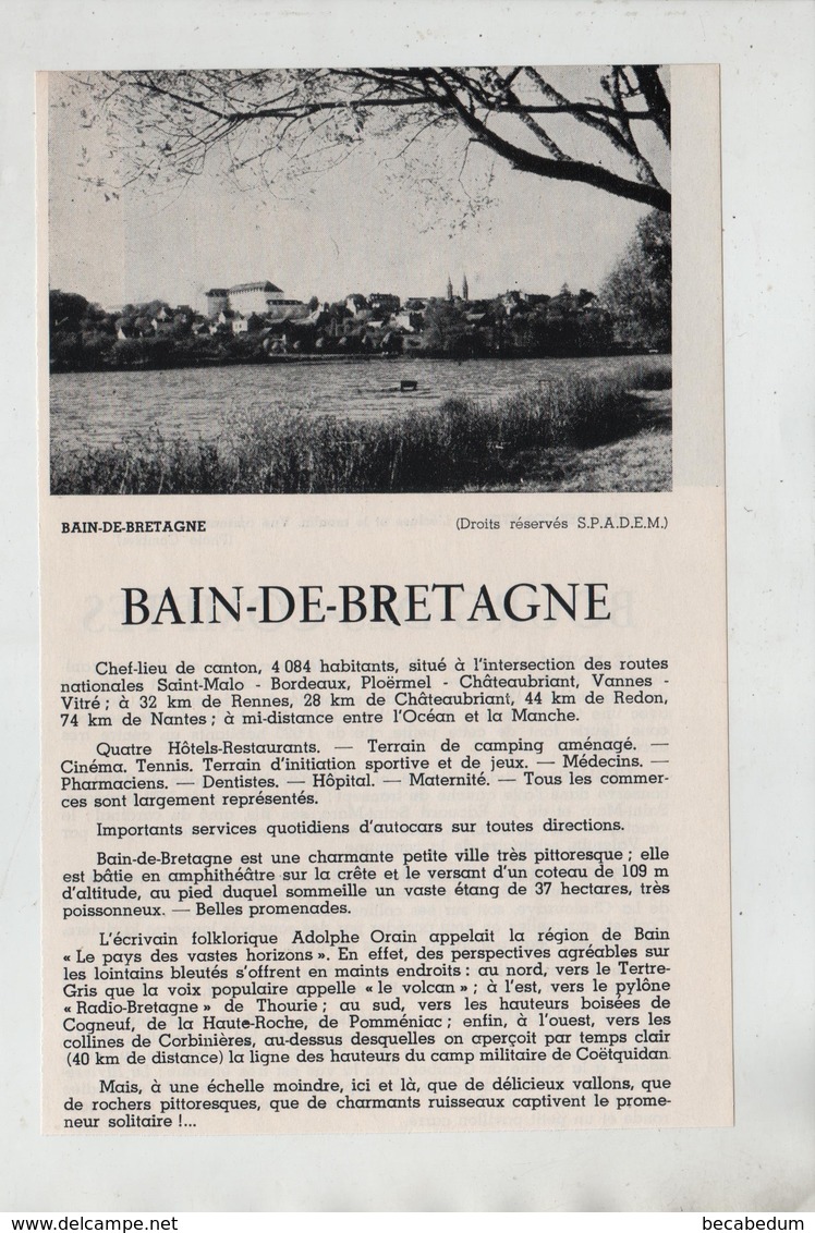 Bourg Des Comptes Bain De Bretagne 1965 - Ohne Zuordnung