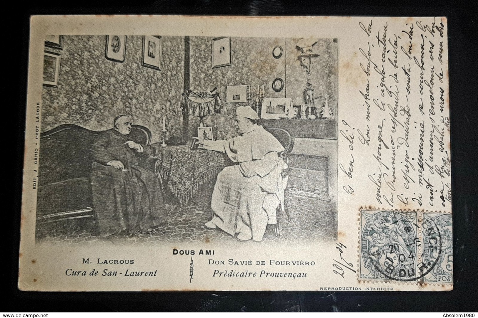 CPA RELIGION M. LACROUS CURE DE SAINT LAURENT & DON SAVIE DE FOURVIERO PREDICAIRE PROUVENCAU RELIGION CURA SAN LAURENT - Autres & Non Classés