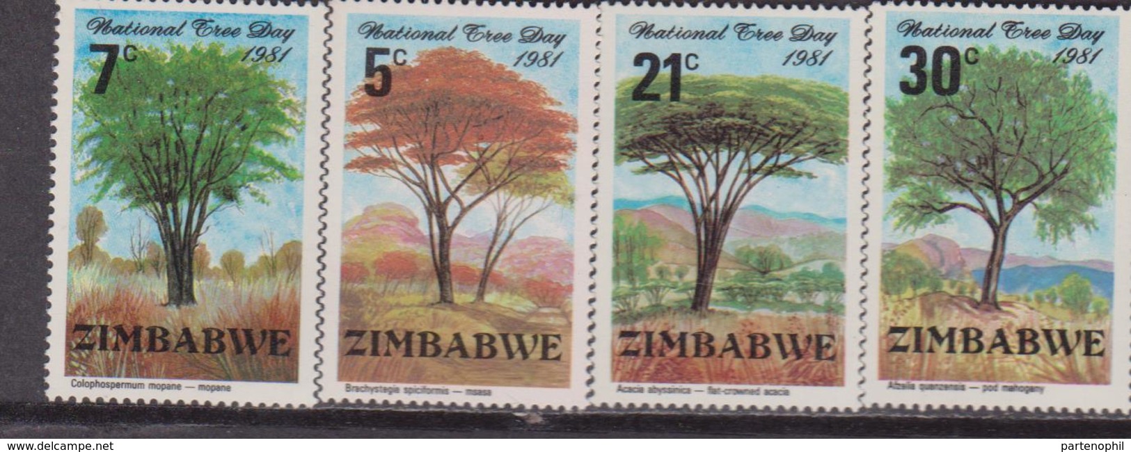 Zimbawe - Alberi Trees Set MNH - Bomen
