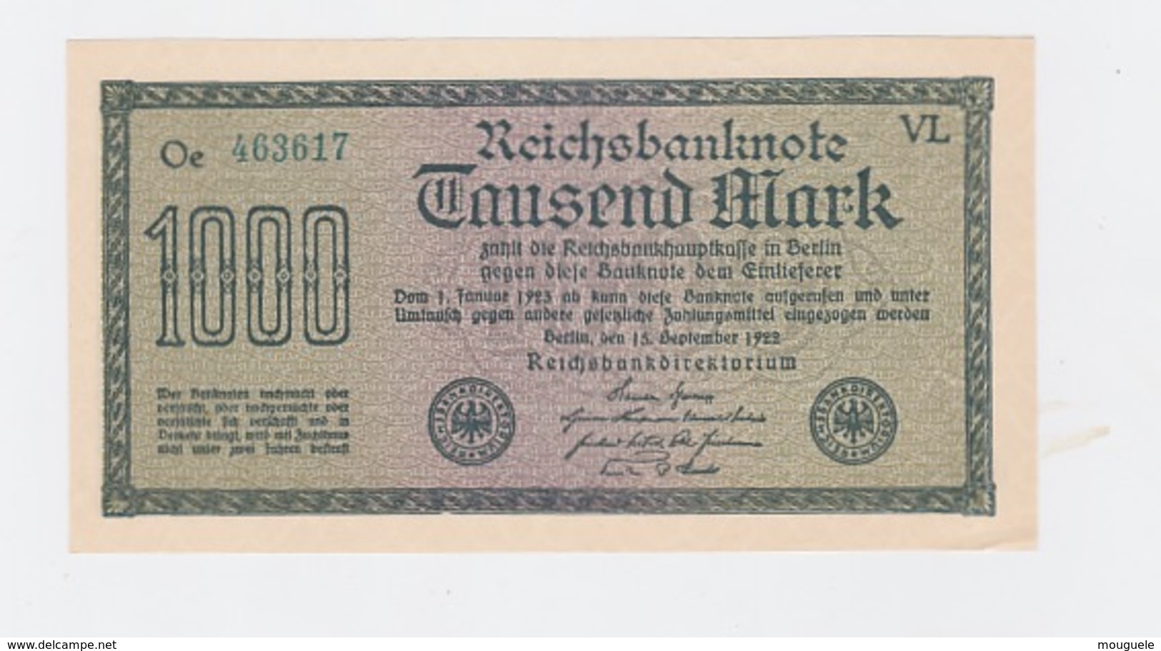 Billet 1000 Mark Du 1 -2 - 1923  Neuf - Altri & Non Classificati