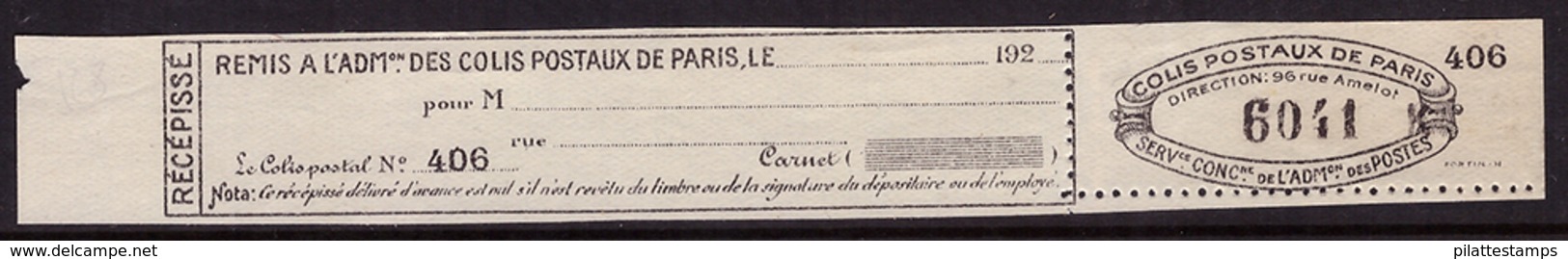 -France Colis Postaux Paris Pour Paris 168** - Altri & Non Classificati