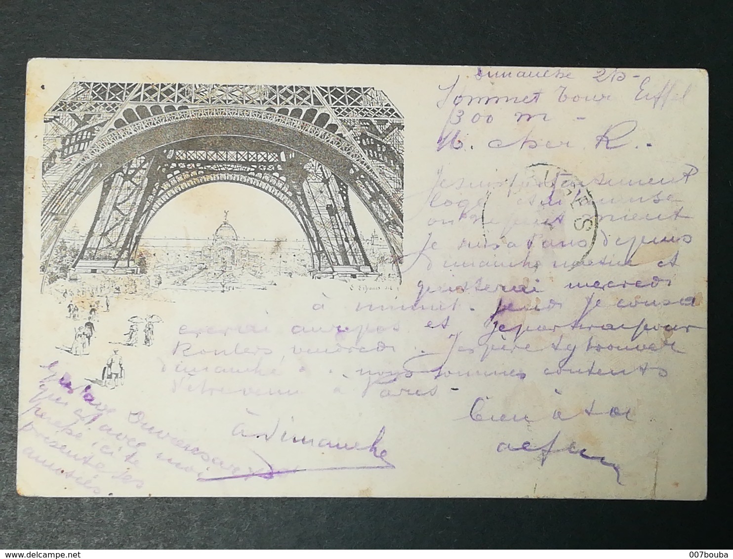 TP Sage 10c Sur CP Illustrée Libonis Tour Eiffel. Cachet Exposition Universelle 1889. Expédiée Vers Bruges (Belgique) - 1876-1898 Sage (Type II)