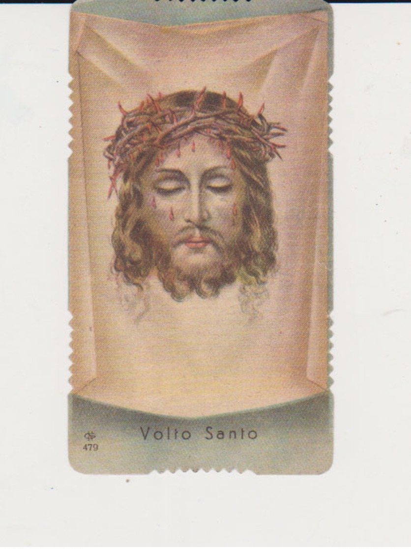 ANTICO SANTINO FUSTELLATO VOLTO SANTO EDITORE GN 479 IMPRIMATUR 1898 - Images Religieuses