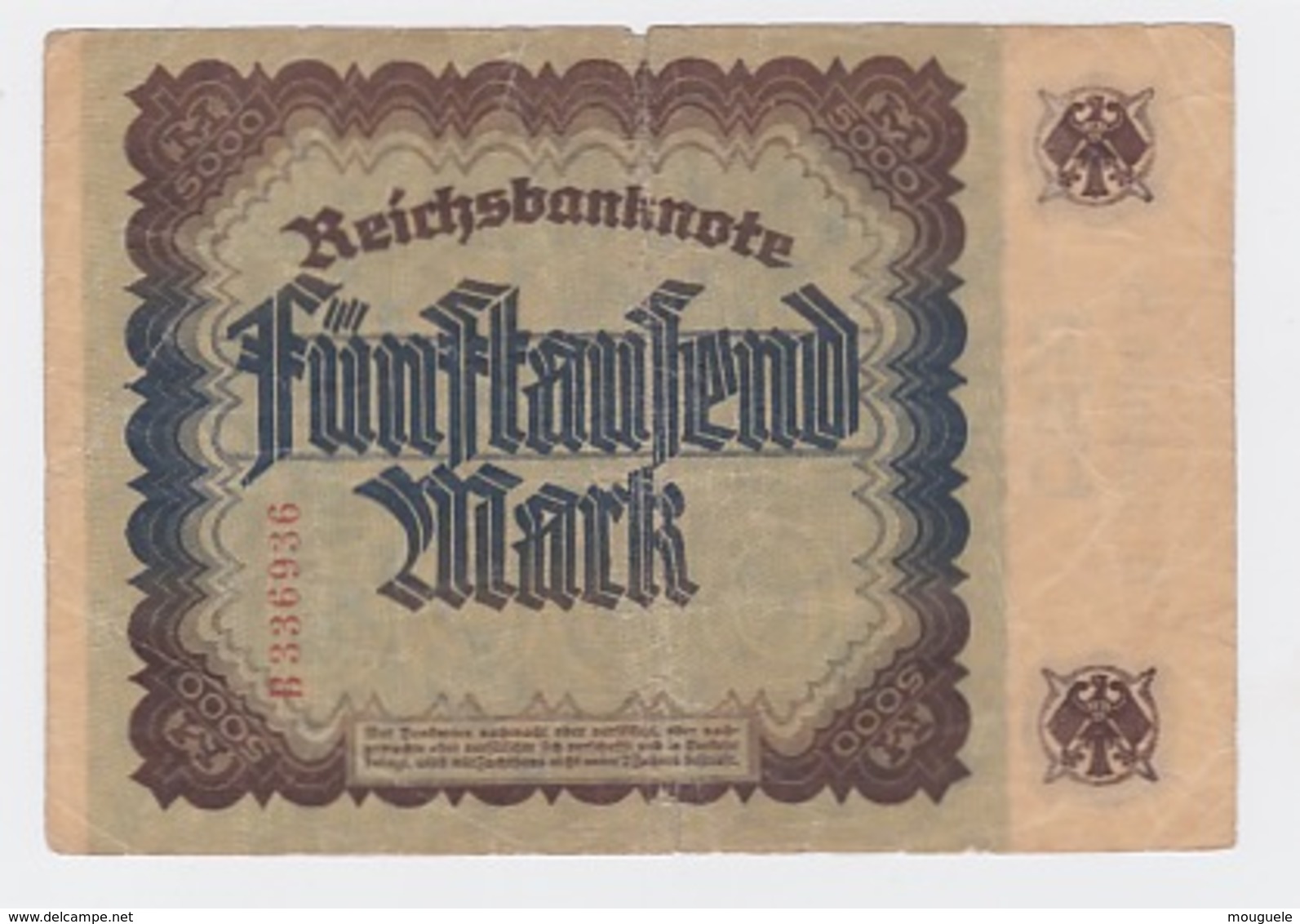 Billet De 5000 Mark Du 16-9-1922 Pick 77 - Other & Unclassified