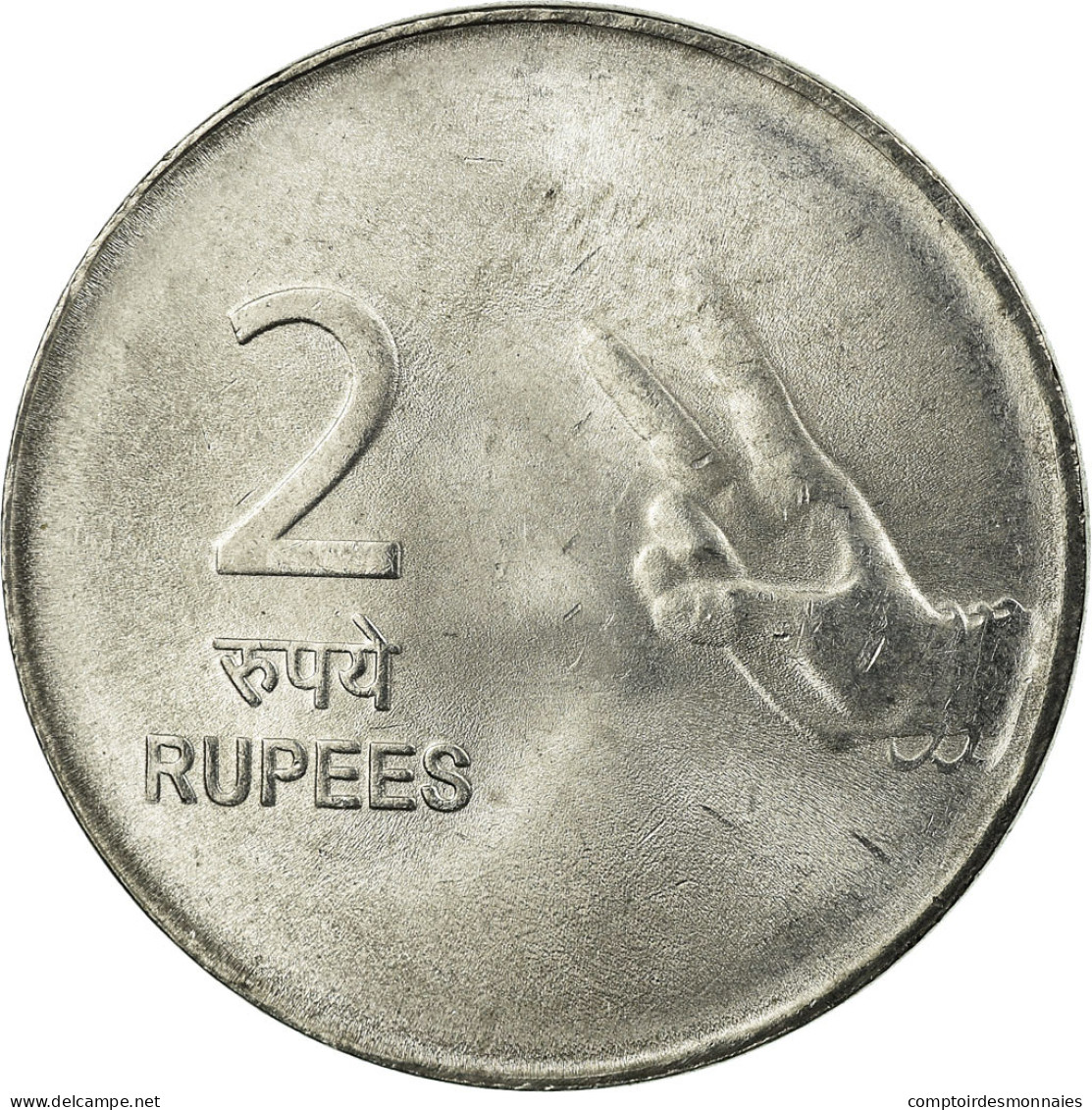 Monnaie, INDIA-REPUBLIC, 2 Rupees, 2009, TTB+, Stainless Steel, KM:327 - Inde