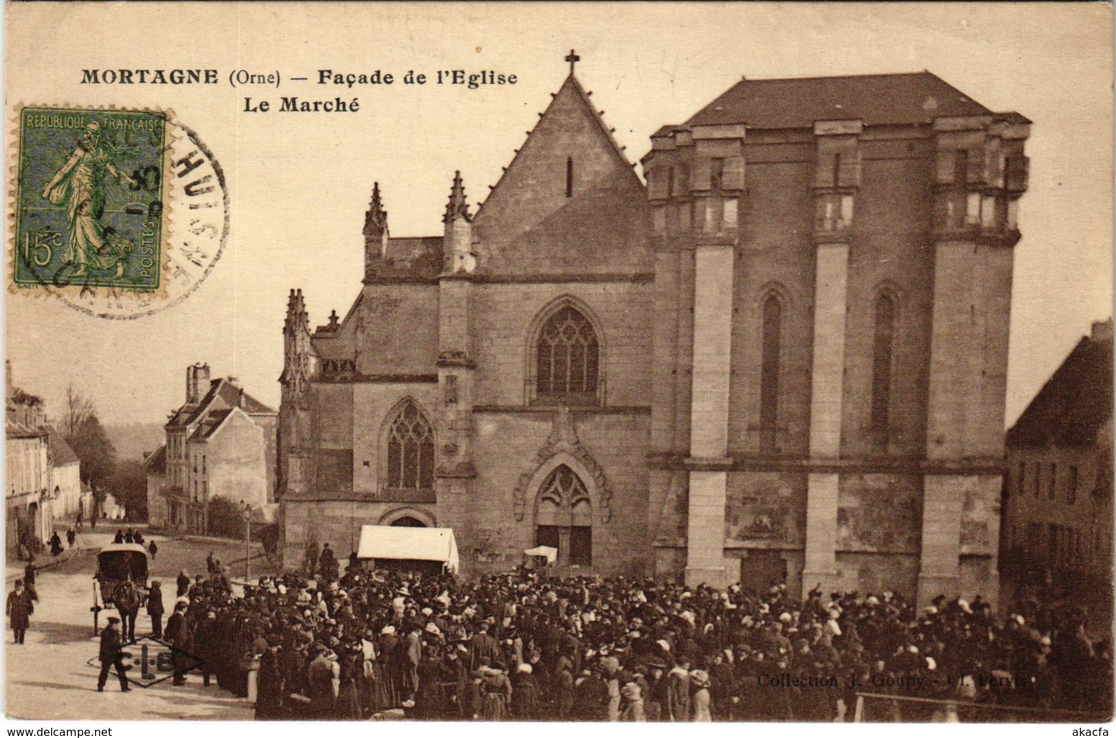 CPA Mortagne Orne - Facade De L'Eglise Le Marche (800268) - Mortagne Au Perche