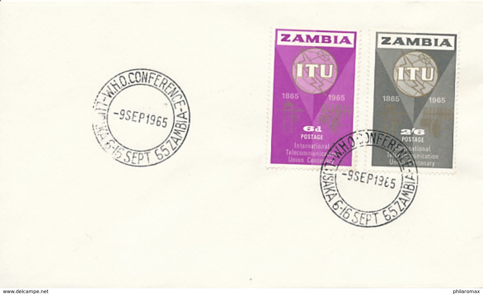 DC-1740 - FDC 1965 - 100 YEARS TELECOMMUNICATION ITU - UIT - MORSE TELEGRAPH TELEPHONE SATELLITE - ZAMBIA - Telecom