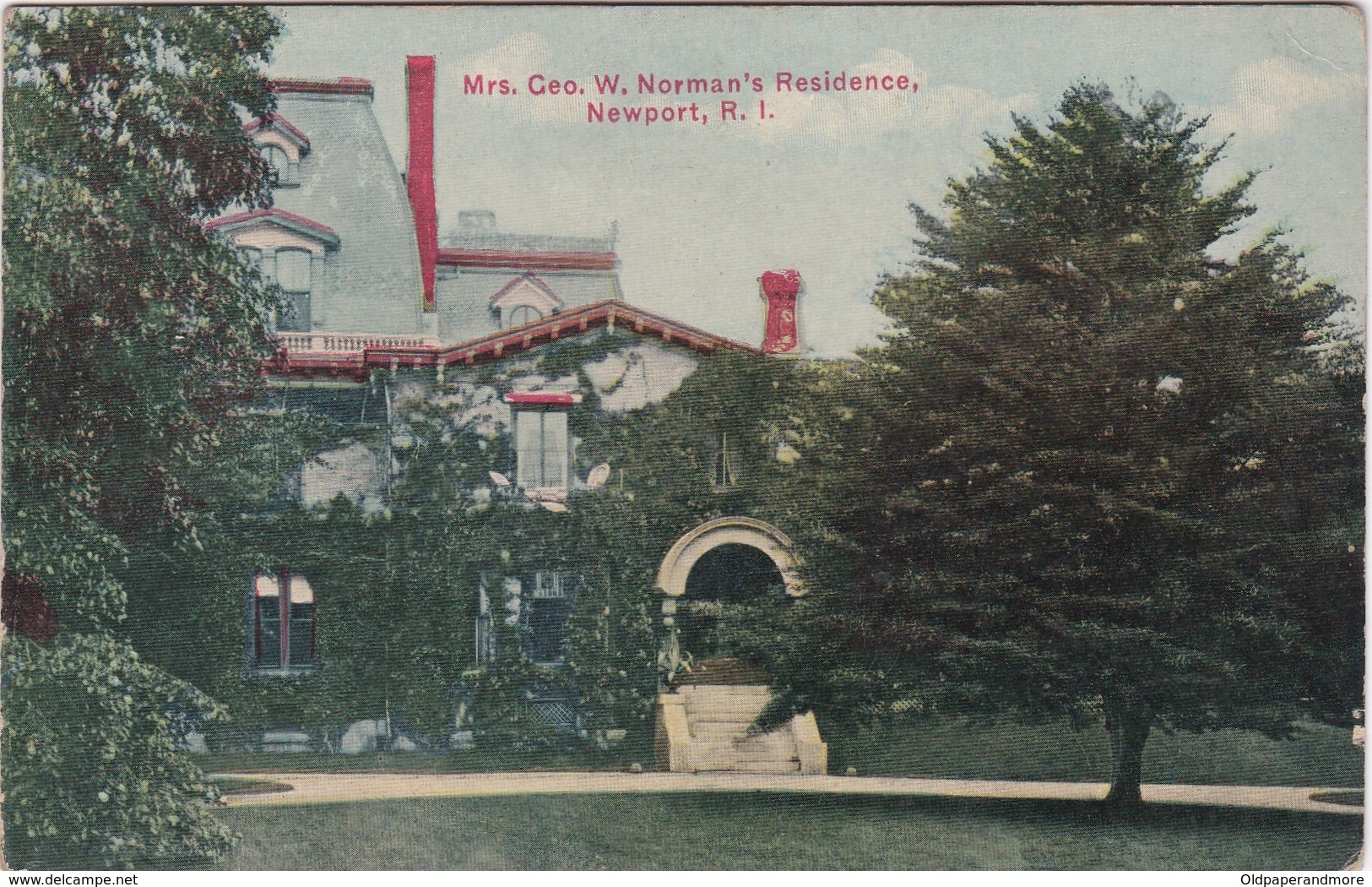 POSTCARD UNITED STATES - Mrs. GEO. W. NORMAN'S RESIDENCE , NEWPORT - Newport