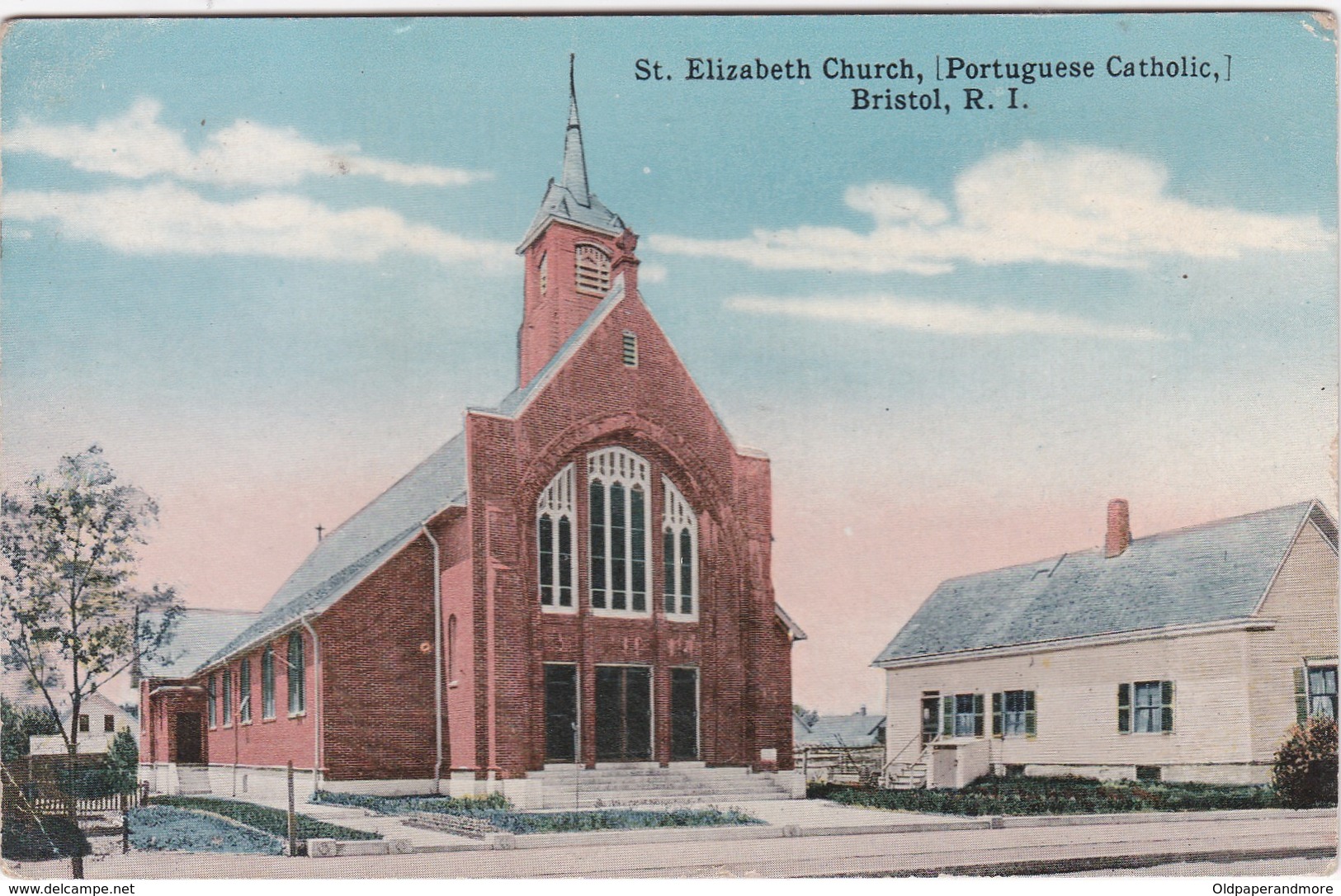POSTCARD UNITED STATES - St. ELIZABETH CHURCH , PORTUGUESE CATHOLIC , BRISTOL  , NEWPORT - Newport