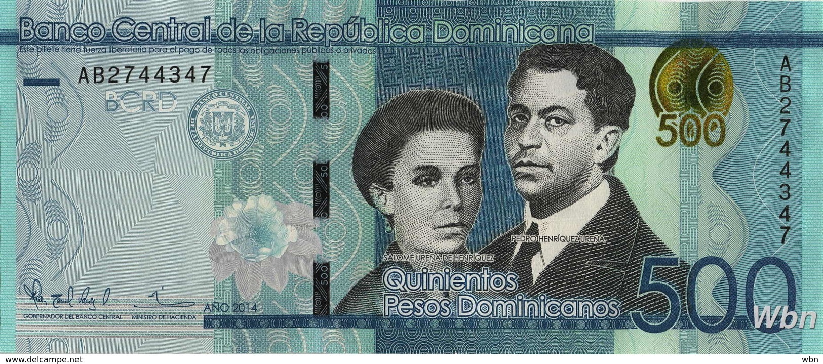 Dominican Republic 500 Pesos (P192) 2014 -UNC- - Dominicana