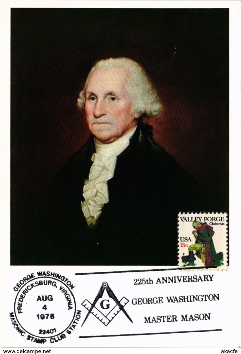 CPM 225th Anniversary G. Washington Master Mason FREEMASONRY (860946) - Philosophie & Pensées