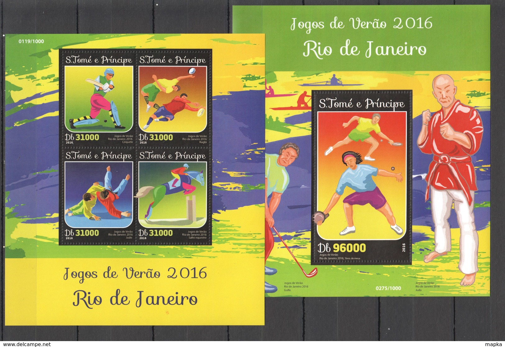 ST1567 2016 S. TOME E PRINCIPE OLYMPIC GAMES RIO DE JANEIRO 2016 1KB+1BL MNH - Estate 2016: Rio De Janeiro