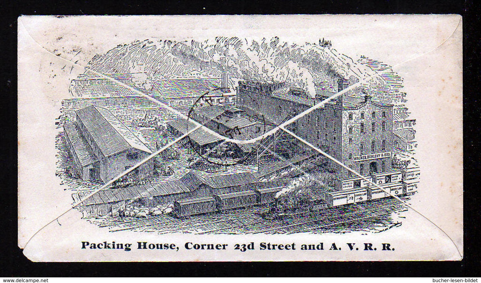 2 C. Ganzsache Mit Bild "Packing House Mit Eisenbahn" - Gebraucht 1887 Ab Pittsburgh - ...-1900