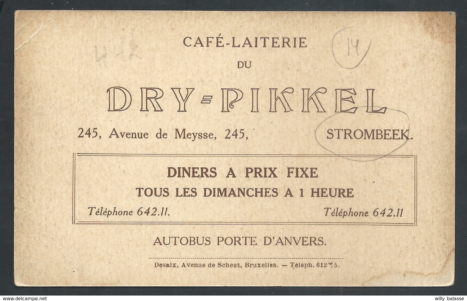 +++ CPA - Carte Publicitaire - Grimbergen - STROMBEEK - Publicité Dry-Pikkel - Café - Laiterie - Brasserie - Moto    // - Grimbergen