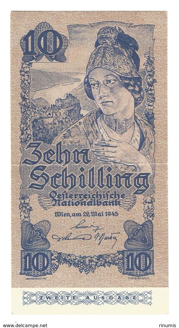 Austria 10 Schillings 1945 2nd.emission - Austria