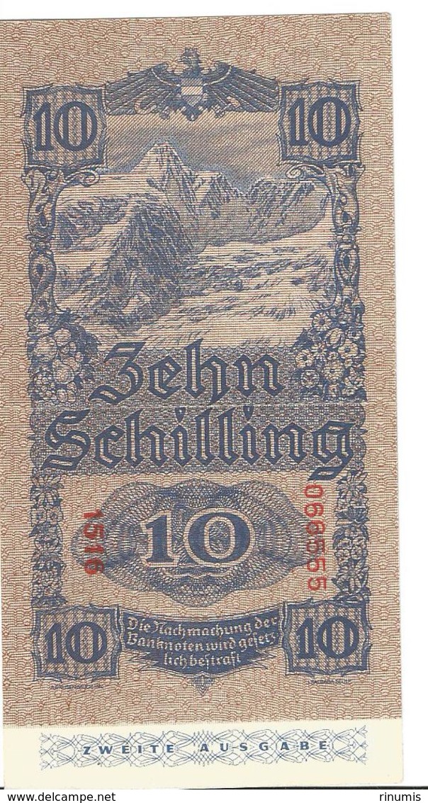 Austria 10 Schillings 1945 2nd.emission - Austria