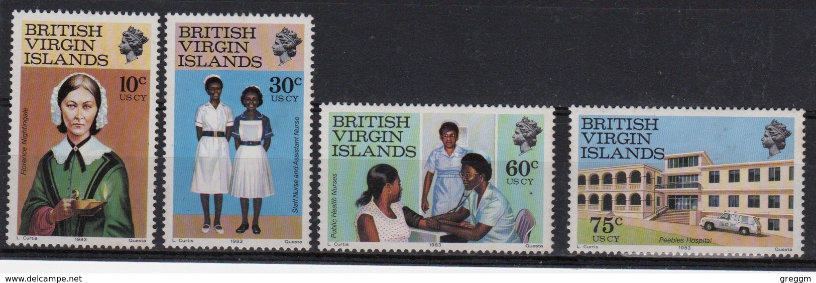 British Virgin Islands 1983 Queen Elizabeth Set Of Stamps Celebrating Nursing Week. - British Virgin Islands