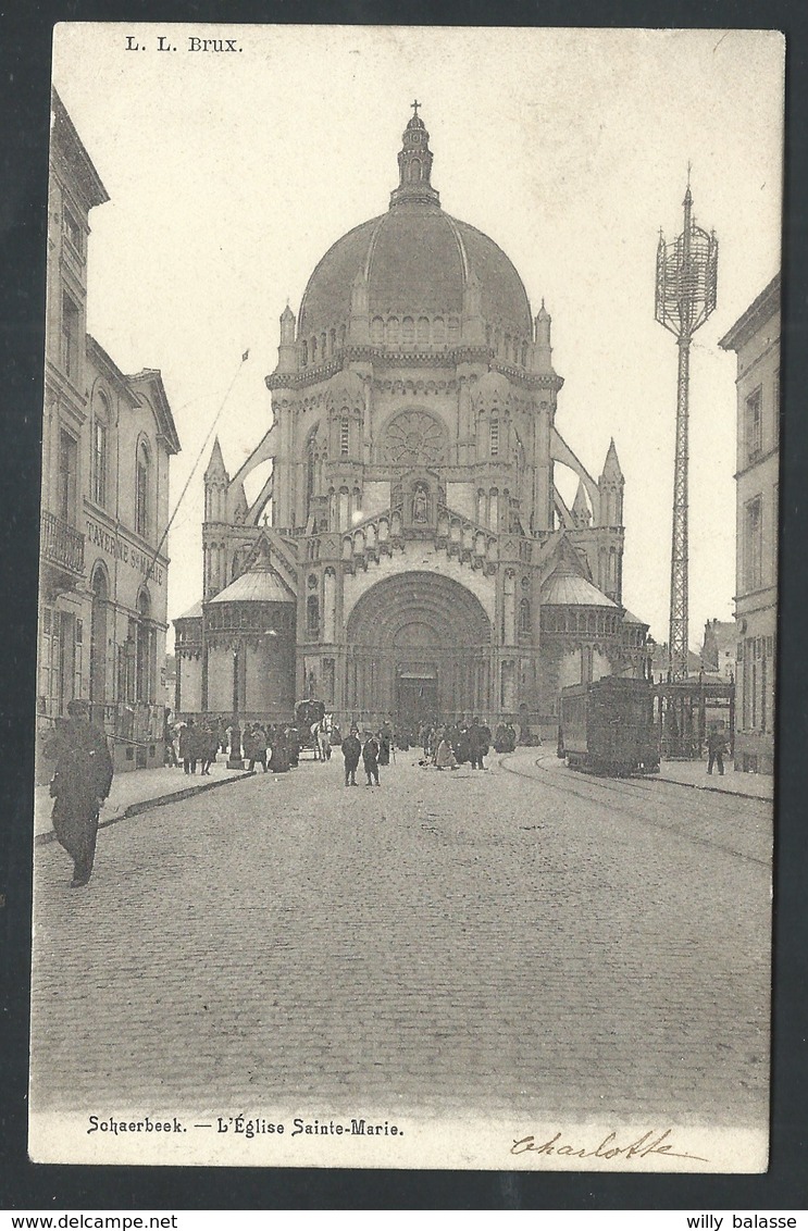 +++ CPA -  BRUXELLES - SCHAARBEEK - SCHAERBEEK - Eglise Sainte Marie - Tram  // - Schaerbeek - Schaarbeek