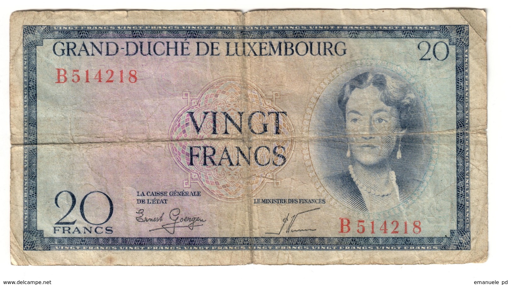 Luxembourg 20 Francs 1955 - Lussemburgo