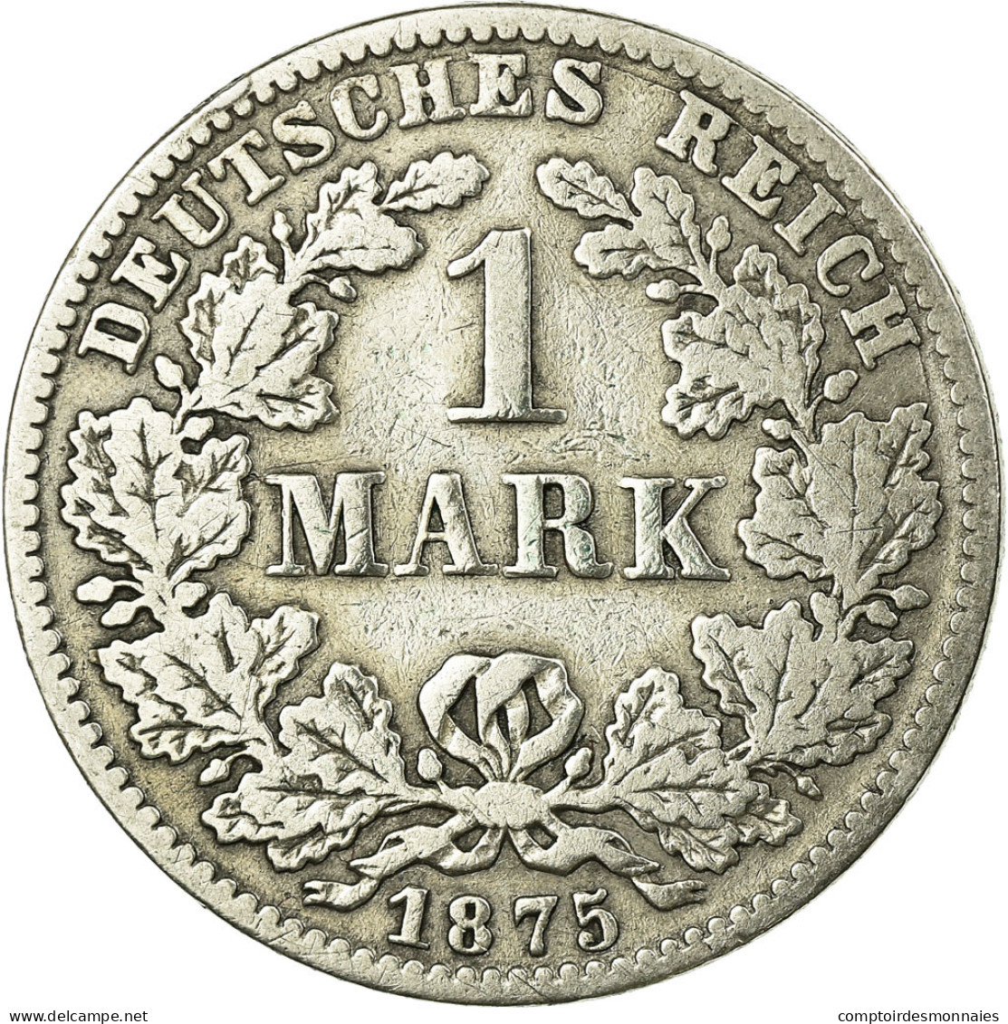 Monnaie, GERMANY - EMPIRE, Wilhelm I, Mark, 1875, Frankfurt, TB, Argent, KM:7 - 1 Mark