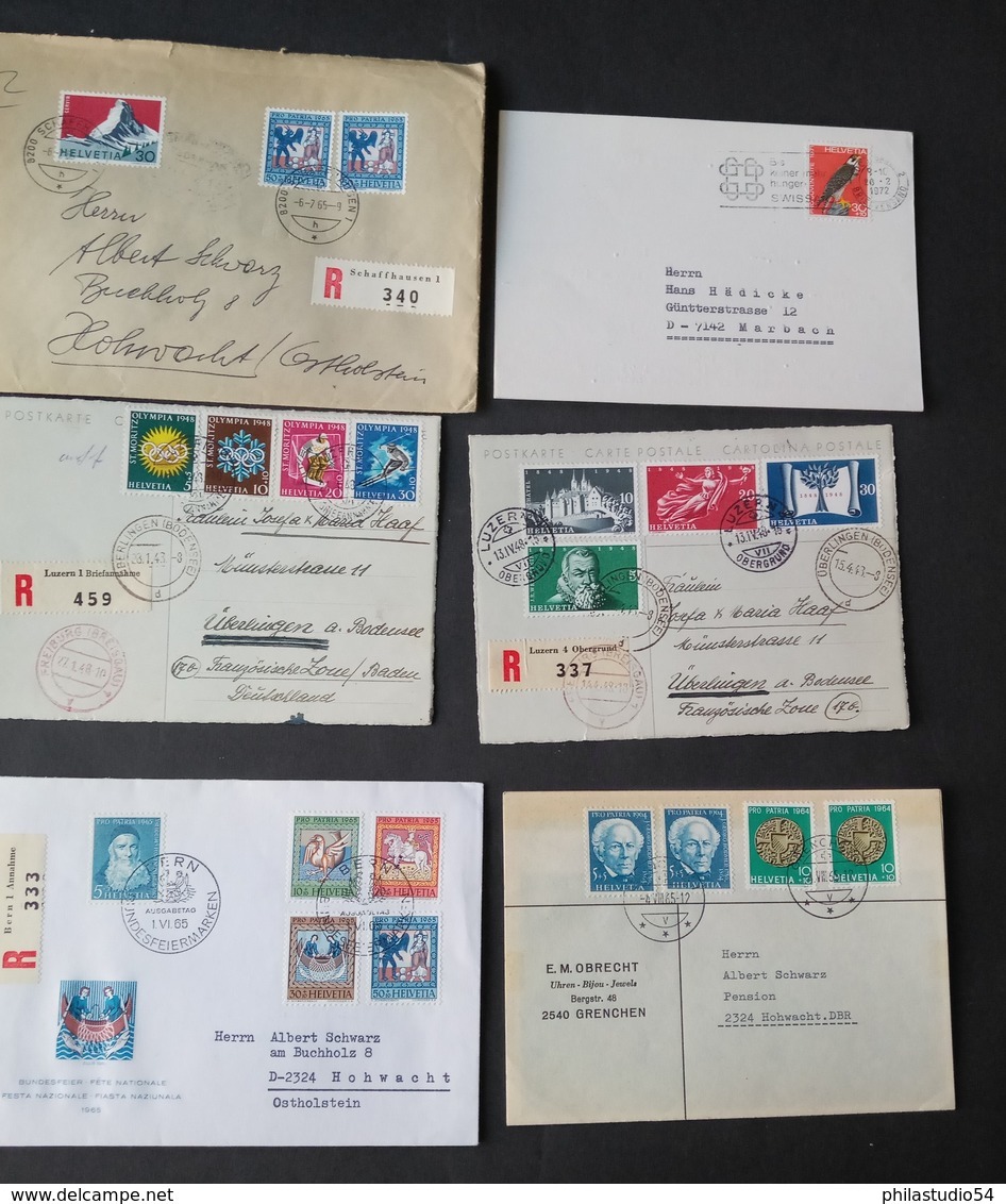SCHWEIZ, Ca. 1900-1980: Umfangreiches Lot Von Ca. 800 Bis 850 Briefen Und Karten, Teils Bessere Stücke - Vrac (max 999 Timbres)