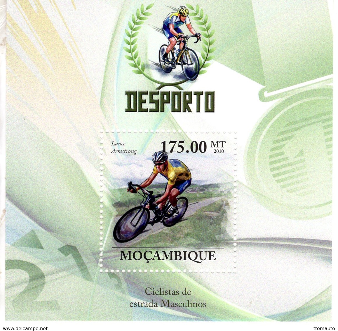 Mocambique 2010  -  Desporto  -  Ciclistas De Estrada Masculinos  -  Lance Armstrong  -  1v Sheet Neuf/MNH - Ciclismo