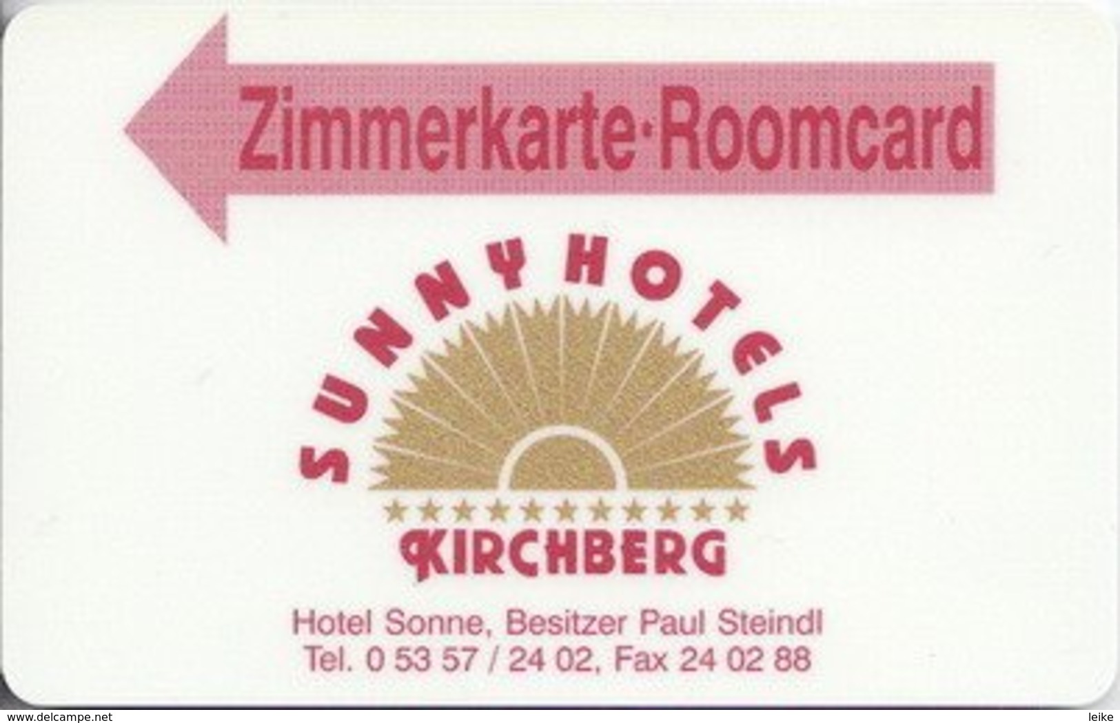 Sunny-Hotels-Kirchberg-2157--Hotel-Sonne----Hotel--key Card, Room Key, Schlusselkarte, Hotelkart - Hotel Keycards