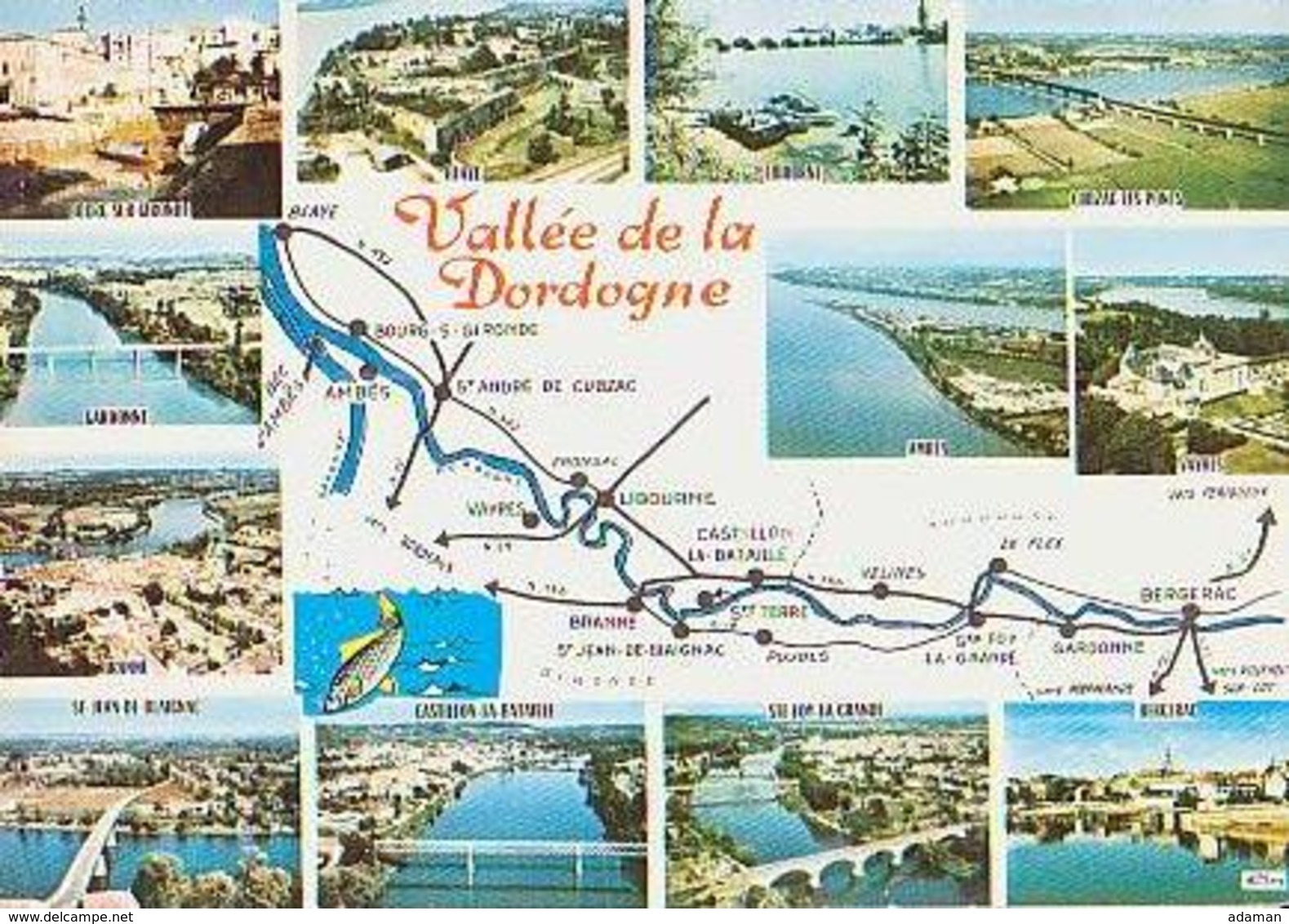 Dordogne        H669        Contour Géographique , 12 Vues ( De Blaye à Bergerac ) - Autres & Non Classés