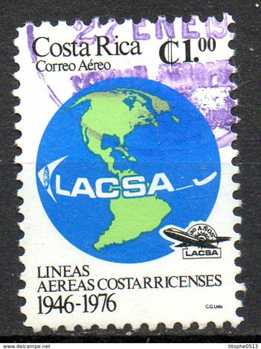 COSTA RICA. PA 658 De 1976 Oblitéré. Avion De La Compagnie Aérienne LACSA. - Avions