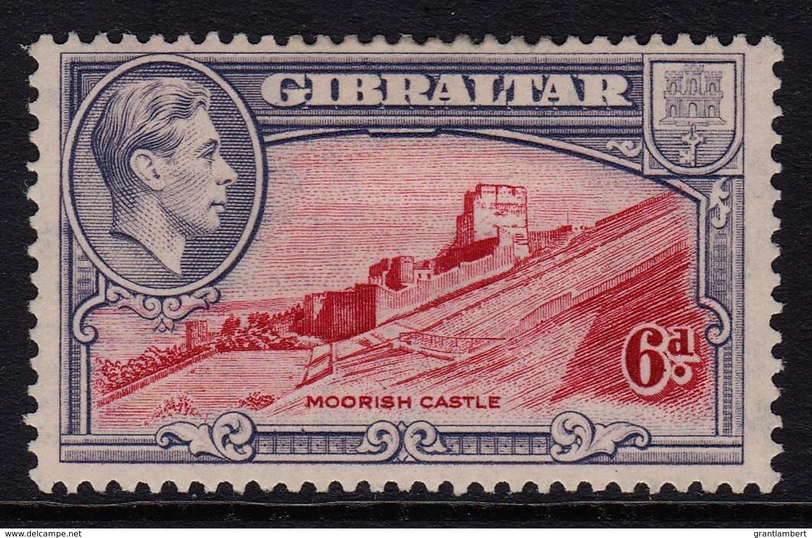 Gibraltar 1942 6d Moorish Castle MH  SG 126b - Gibraltar