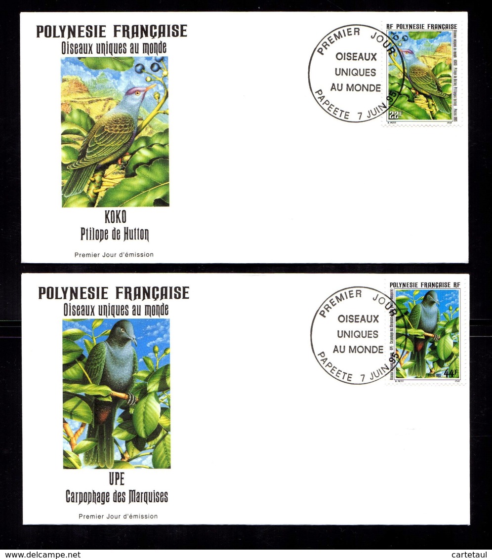 POLYNESIE FRANçAISE 1995   OISEAUX Uniques Au Monde  2 Valeurs Sur Enveloppes FDC  SUPERBE - Lettres & Documents