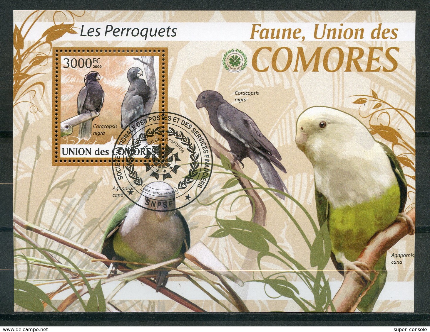 COMORES   2009   Oblit/used   Perroquets   Parrots . - Gaviotas